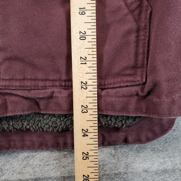 Carhartt Vest Womens Small Burgundy Red Duck Canvas 104224 V26 Sherpa Lined Work - Picture 7 of 10